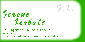 ferenc kerbolt business card